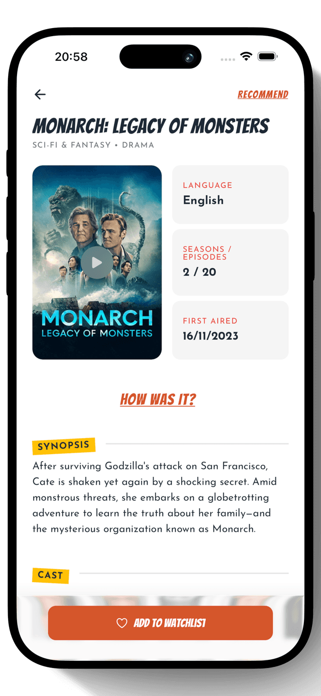 Movie and TV show details page