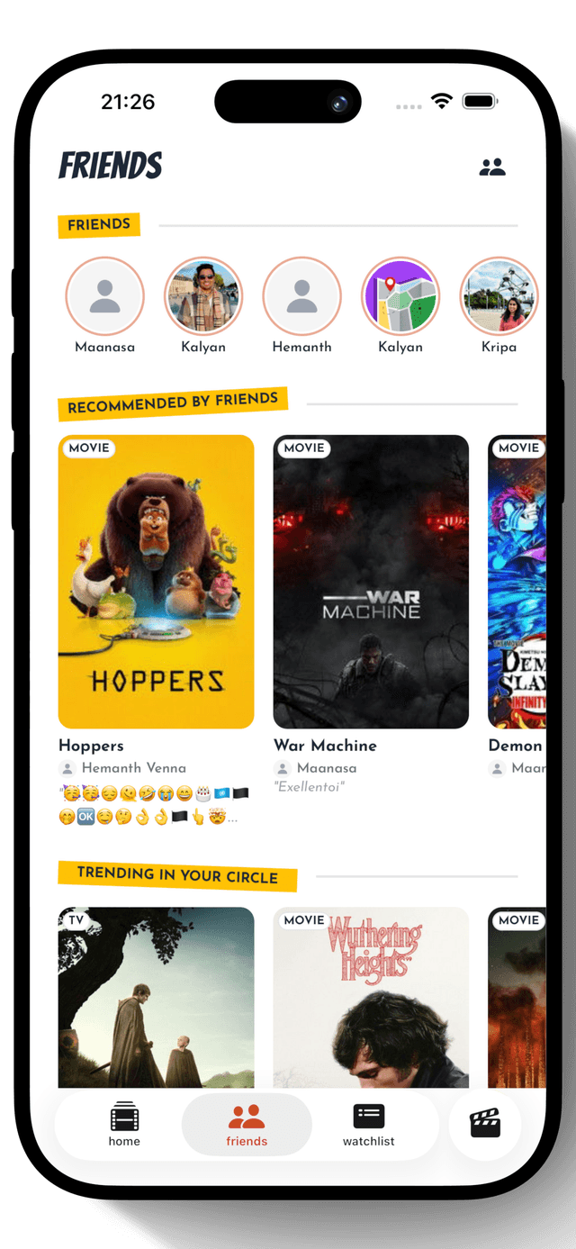 Track Movies & TV Shows with Friends